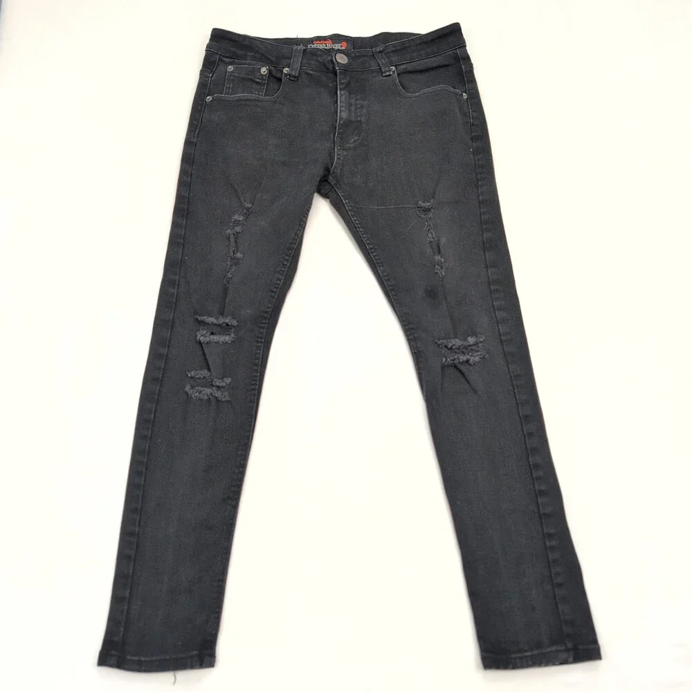 Copper Rivet Black Distressed Skinny‎ Jeans Women's Size 30